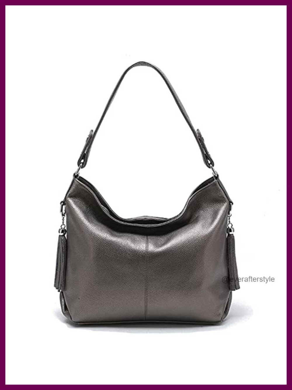 Genuine Leather Hobo Shoulder Bag Tassel Tote Crossbody Women Handbag